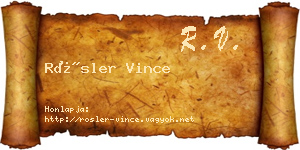 Rösler Vince névjegykártya