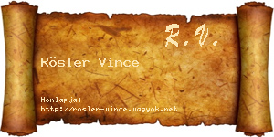 Rösler Vince névjegykártya